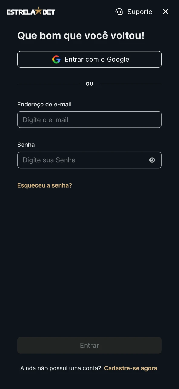 Abra o aplicativo Estrela Bet e faça login na sua conta.