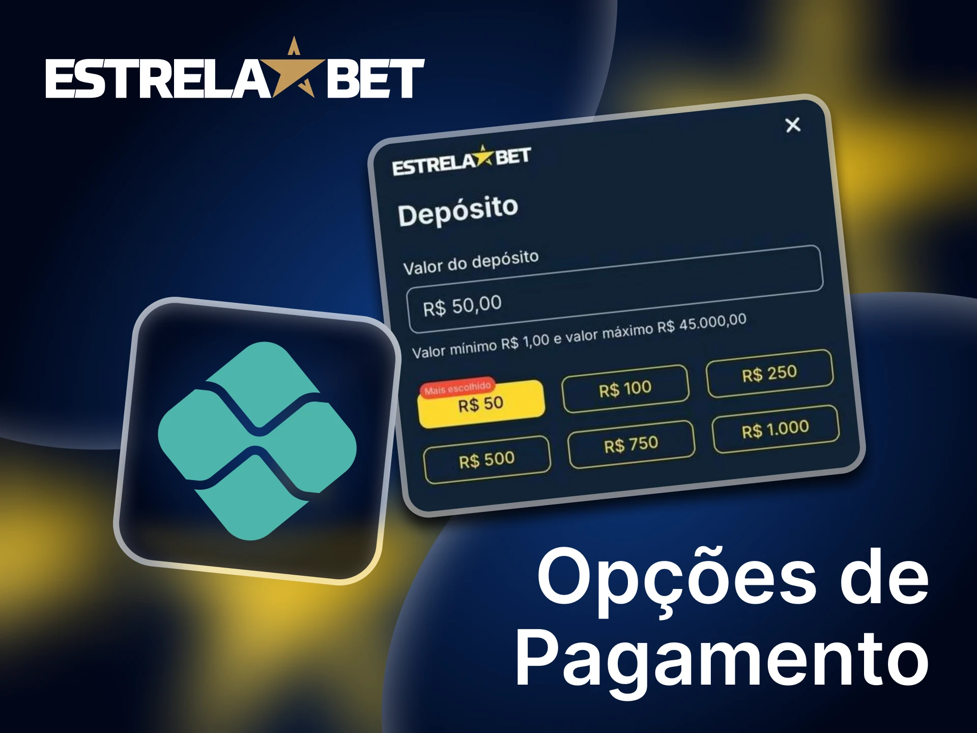 Pix é o único método de pagamento disponível no aplicativo Estrela Bet.