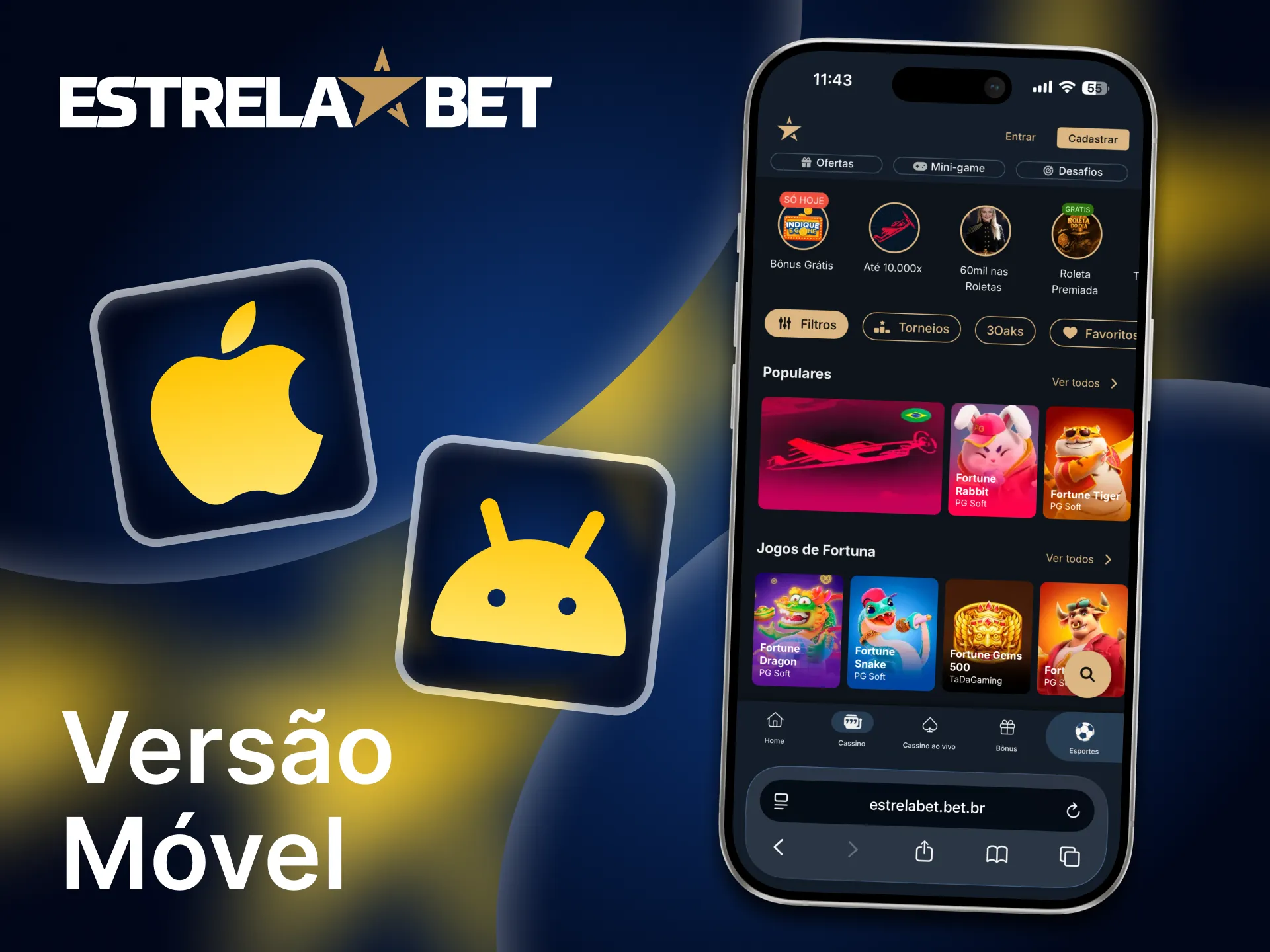Utilize o aplicativo Estrela Bet sem instalação diretamente em qualquer navegador.