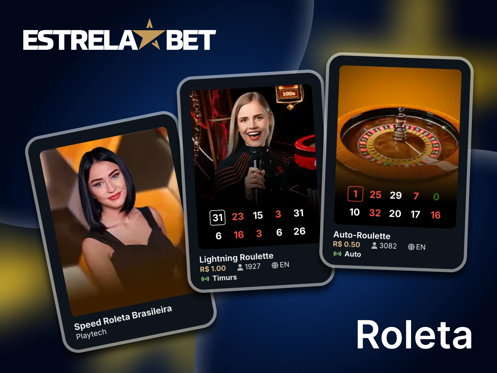 Desfrute dos jogos de Roleta mais populares na plataforma Estrela Bet.