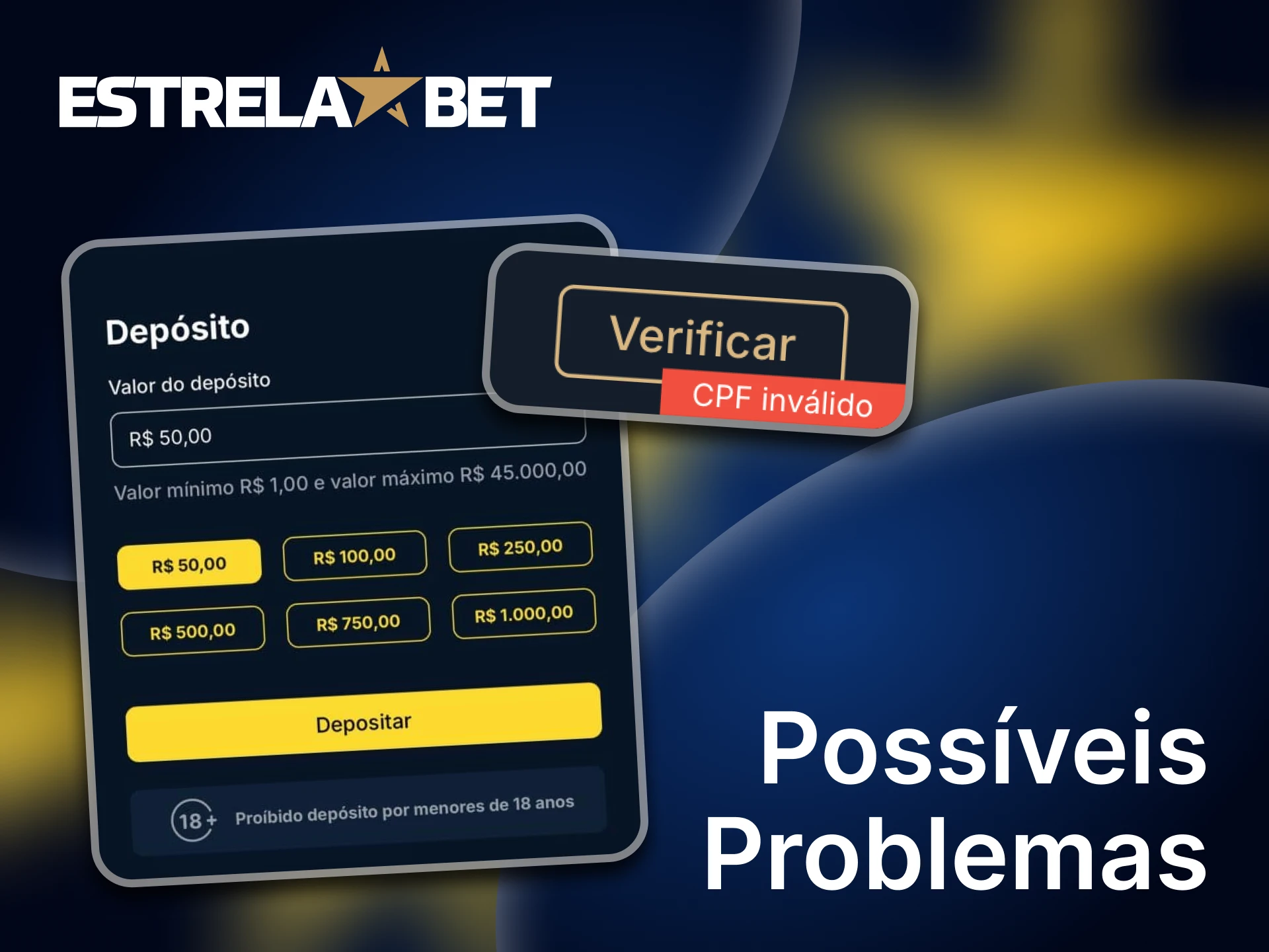Conheça alguns possíveis problemas com depósitos no site oficial da Estrela Bet.