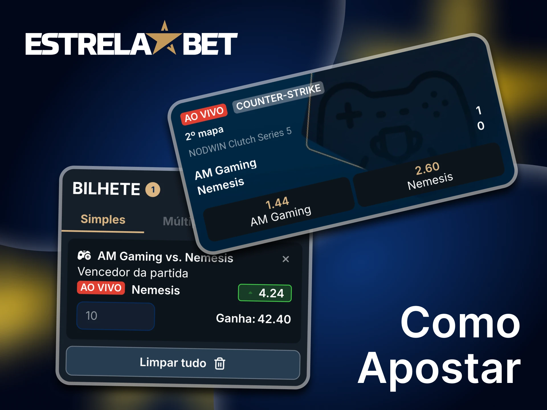 Siga os passos para começar a apostar em eSports com a Estrela Bet.