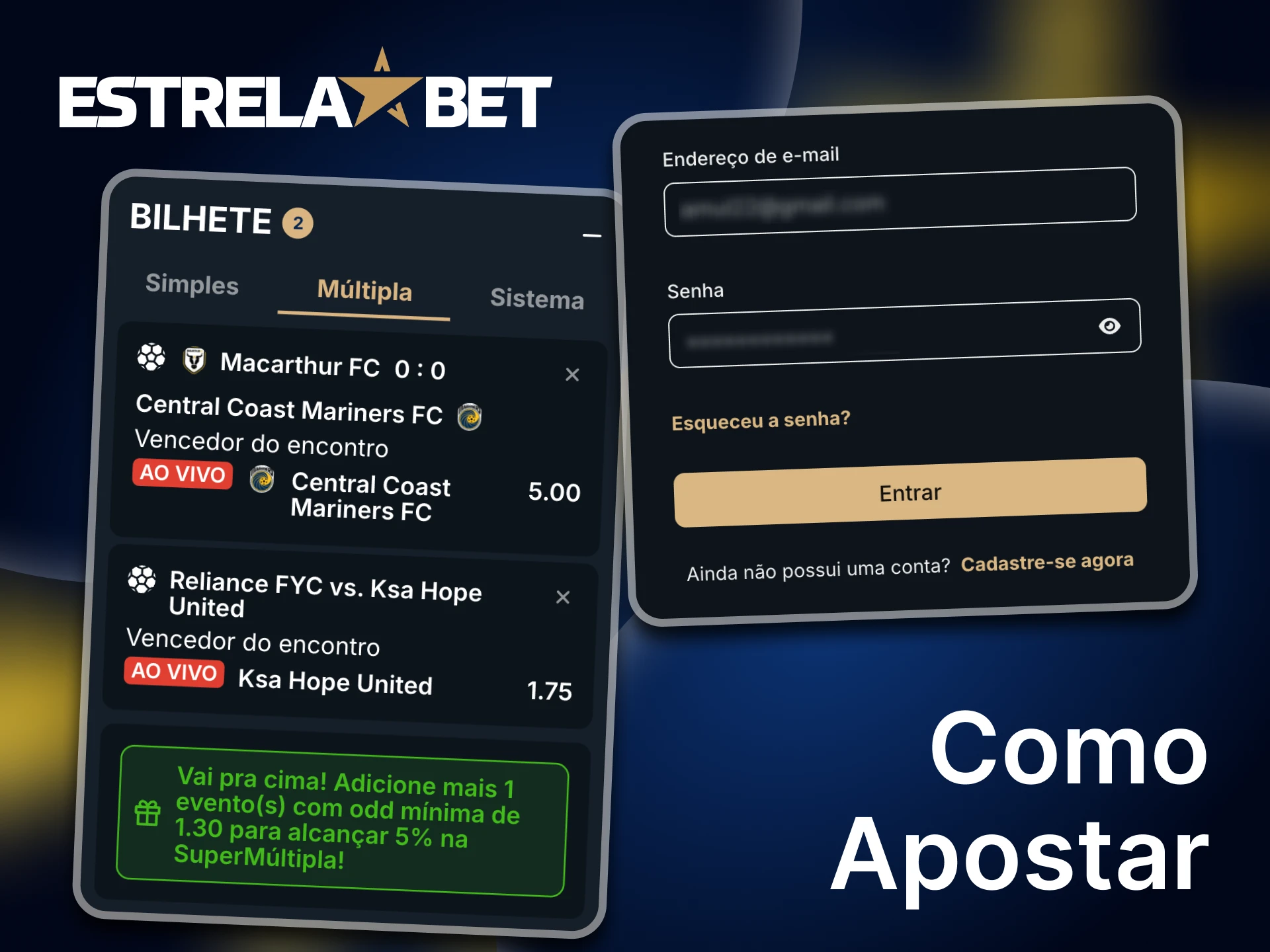 Siga alguns passos simples para começar a apostar na Estrela Bet.