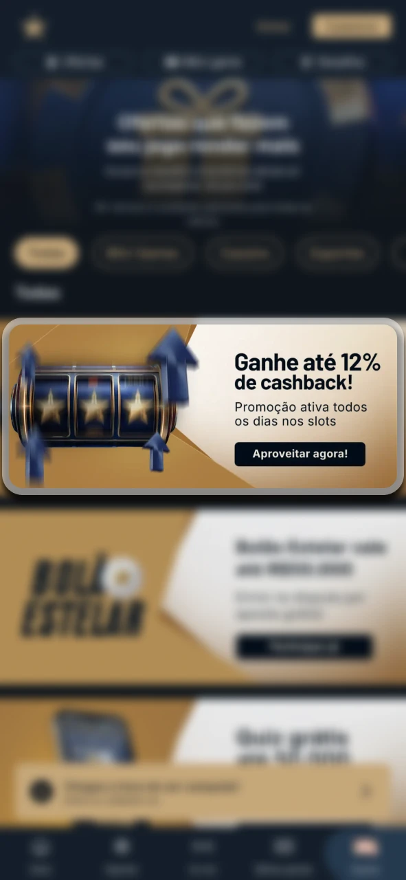 Ative a promoção selecionada na plataforma Estrela Bet.