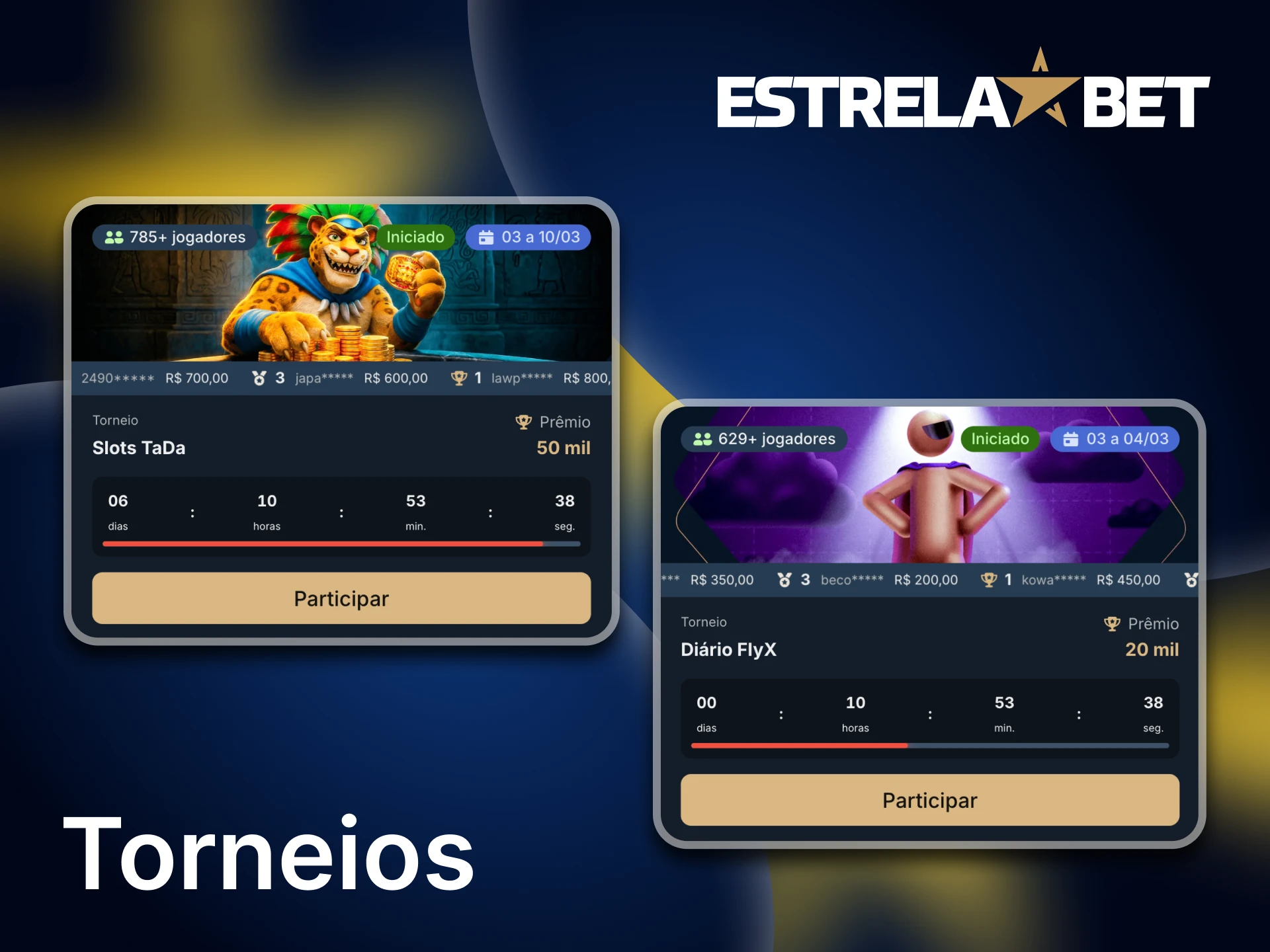 Participe nos torneios do cassino Estrela Bet para ganhar prêmios.