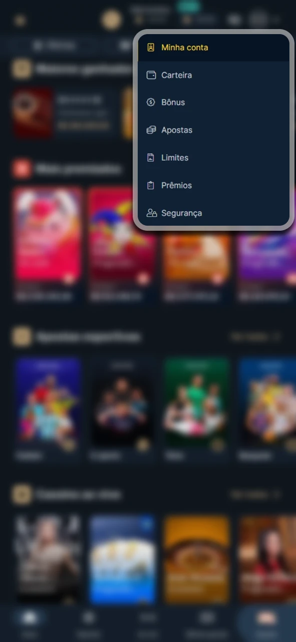 Aceda ao seu perfil na Estrela Bet e clique no botão Levantar.