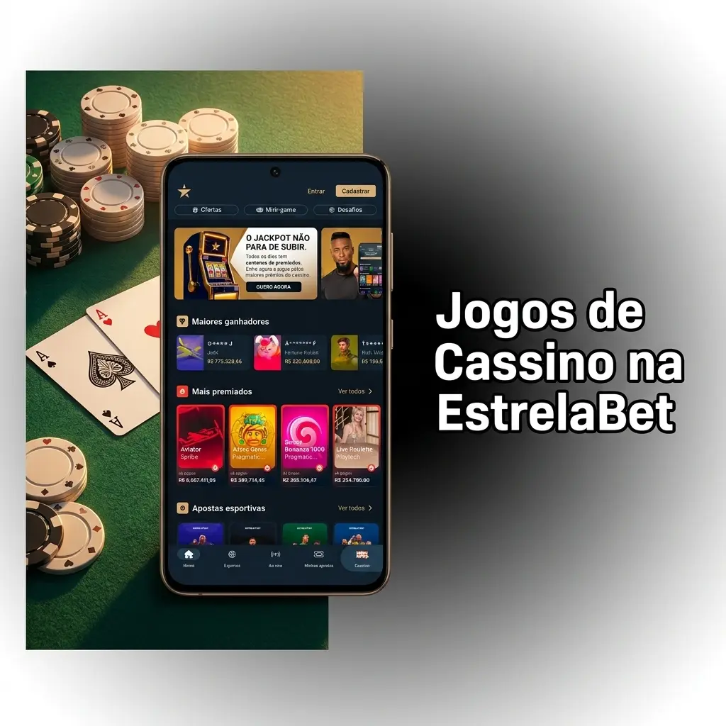 Jogos de cassino da EstrelaBet: slots, roleta, blackjack, bacará e cassino ao vivo com dealers reais